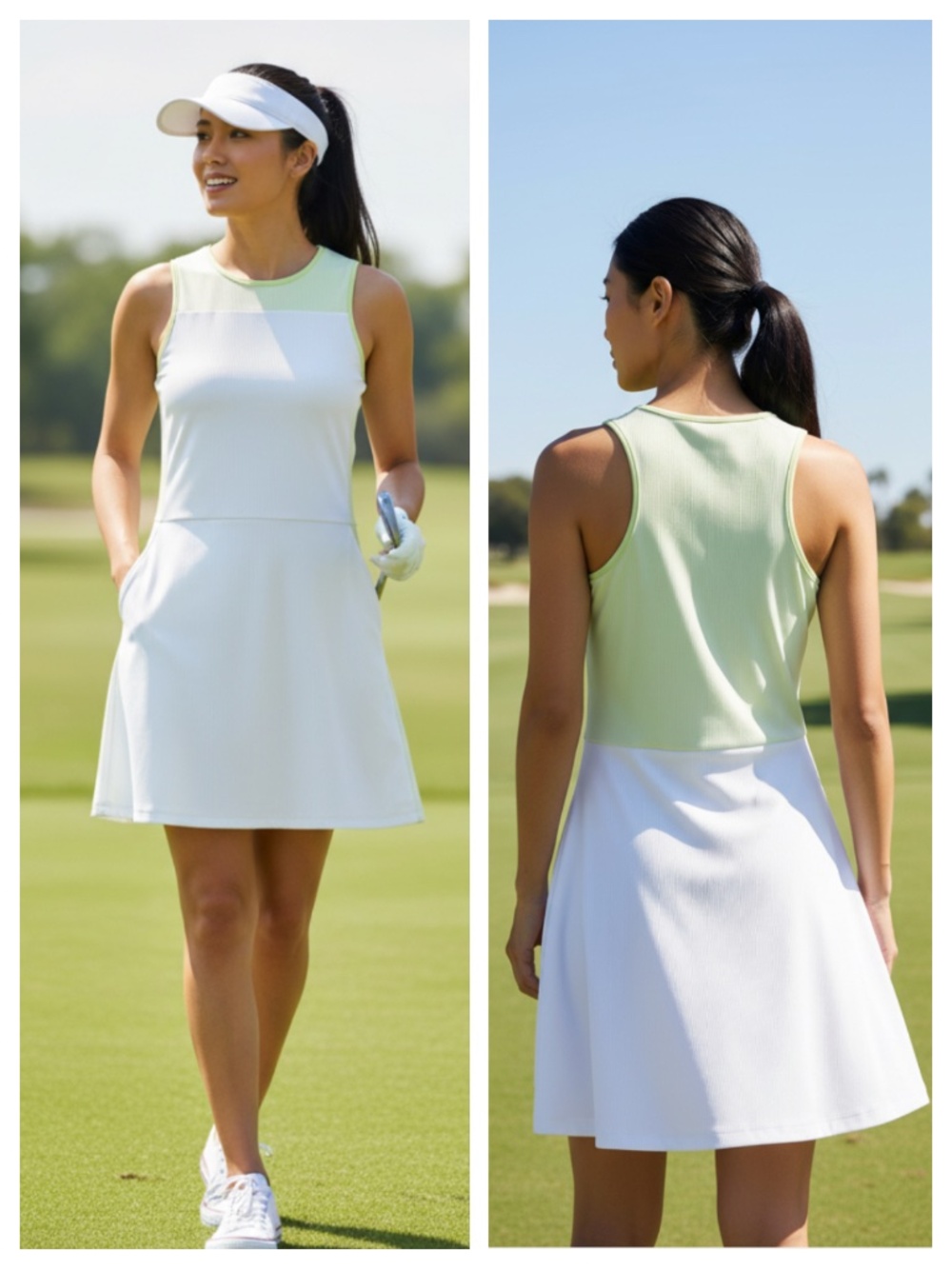 NEW SwingDish Swing Dish Golf Tennis Dress Medium 8 10 White Green Jordan Slvlss